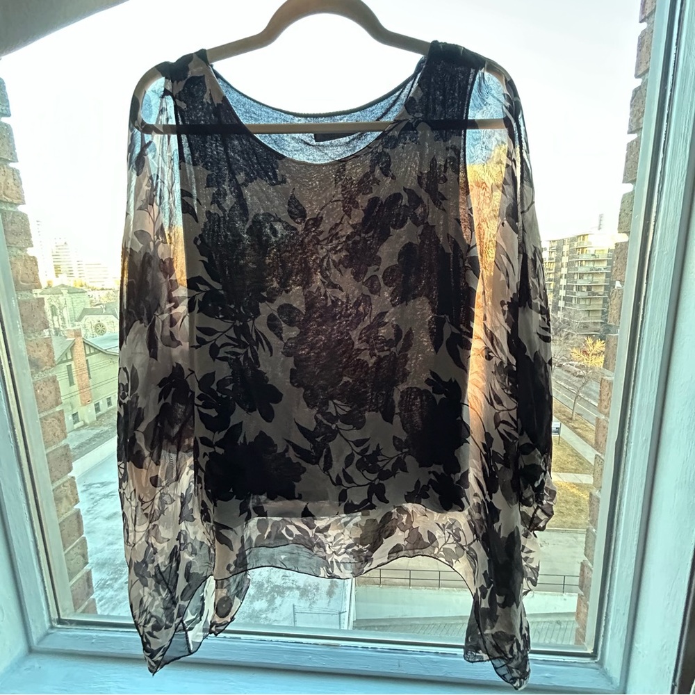 Elena Baldi- made in Italy oversized silk blouse, batwing sleeve- medium
